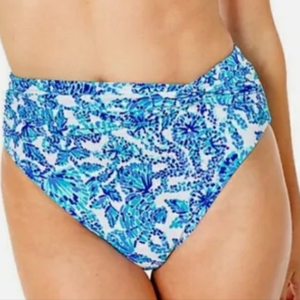 LILLY PULITZER Sz 14 YARROW Swim bottom Turquoise Oasis Shell